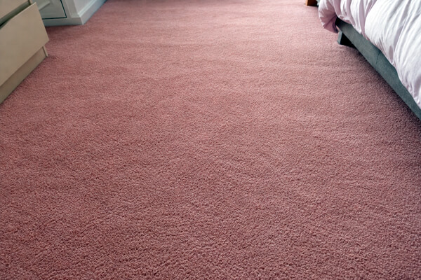 Pink bedroom carpet after professional cleaning