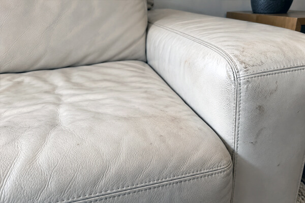 Leather furniture before conditioning and polishing
